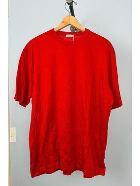 NWOT Gran Sasso Red 100% Cotton Crewneck T-Shirt Made In Italy Size 56 (XL/2XL)